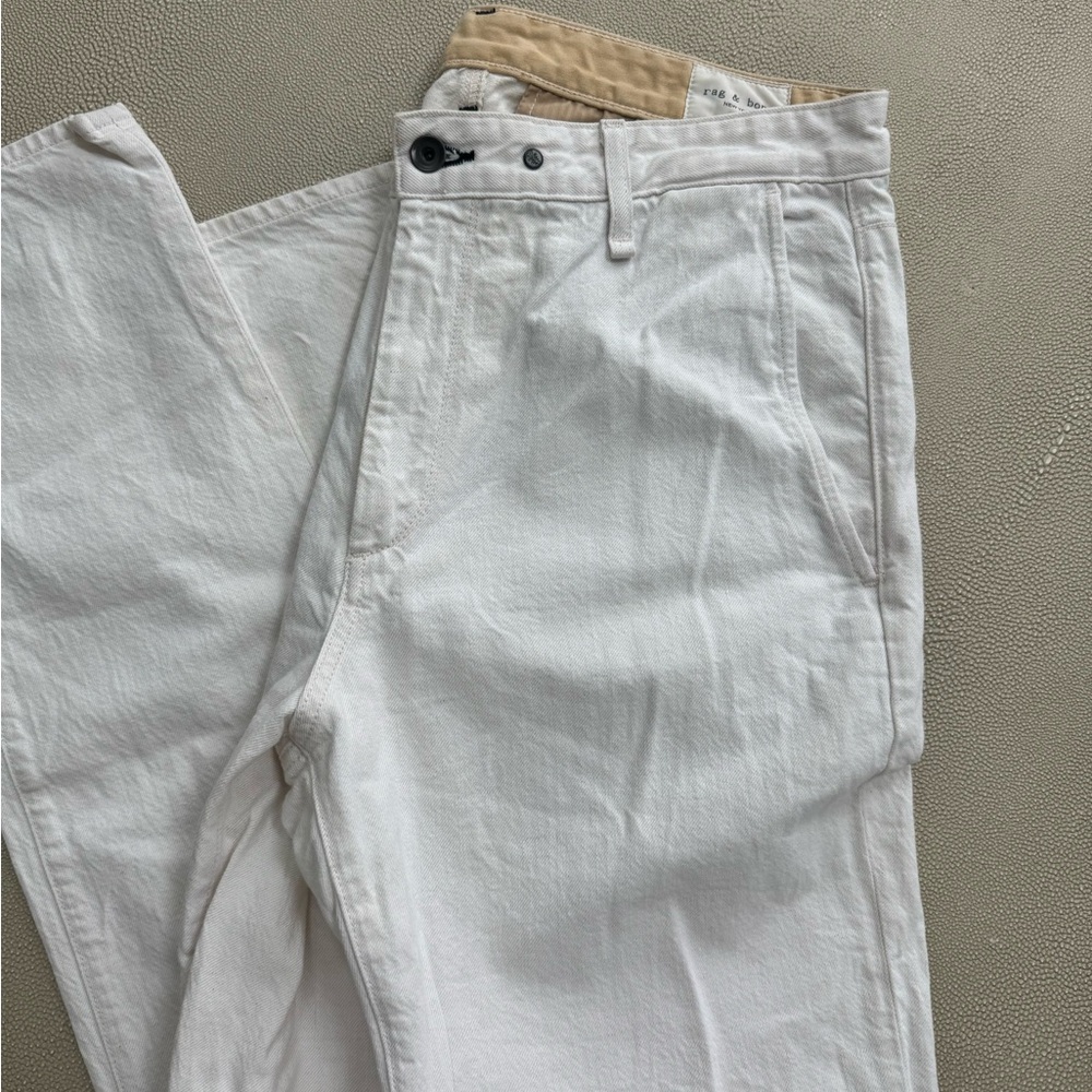 Rag & Bone White and Tan Trousers